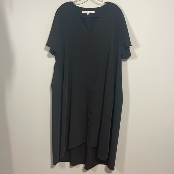 Rachel Roy Black Hi/Lo Maxi Dress with Pockets Size 1X - Picture 1 of 6